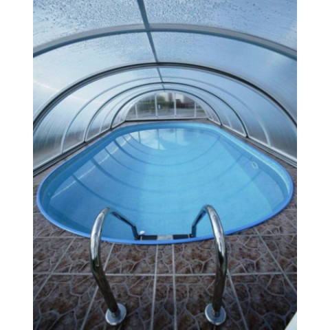 Каркас чеського морозостійкого басейну Azuro Ibiza Oval (700х350х150 см) з отворами, для монтажу в ґрунт, 36.7 м³, без лайнера