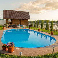 Чеський морозостійкий басейн (900x500х150 см) Azuro Ibiza овальний, 67.5 м³ металевий збірний, без лайнера і обладнання