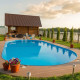 Чеський морозостійкий басейн (900x500х150 см) Azuro Ibiza овальний, 67.5 м³ металевий збірний, без лайнера і обладнання
