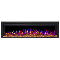 Електрокамін з обігрівом, звуком та пультом ДУ декоративний ArtiFlame AF58 Multicolor чорний вбудований