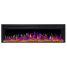 Електрокамін з обігрівом, звуком та пультом ДУ декоративний ArtiFlame AF58 Multicolor чорний вбудований