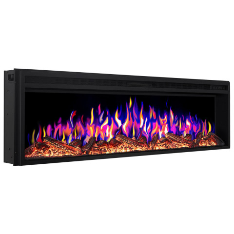 Електрокамін з обігрівом, звуком та пультом ДУ декоративний ArtiFlame AF58 Multicolor чорний вбудований