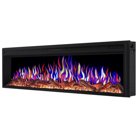 Електрокамін з обігрівом, звуком та пультом ДУ декоративний ArtiFlame AF58 Multicolor чорний вбудований