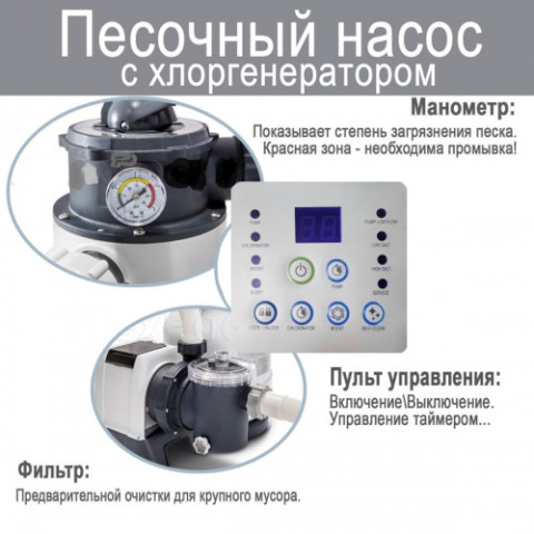 Пісочний фільтр-насос із хлоргенератором Intex 26676