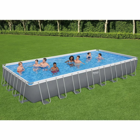 Каркасний басейн Bestway 956x488x132 см прямокутний великий з піщаним фільтром 52,2 м³ з драбиною та тентом (56623)