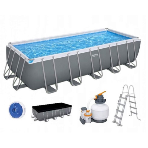 Каркасний басейн Bestway 549x274x132 см прямокутний з пісочним фільтром 14,8 м³ зі сходами та тентом (5619Q)