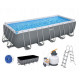 Каркасний басейн Bestway 549x274x132 см прямокутний з пісочним фільтром 14,8 м³ зі сходами та тентом (5619Q)