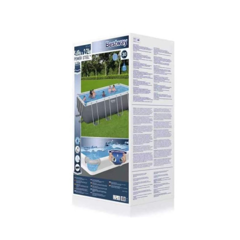 Каркасний басейн Bestway 549x274x132 см прямокутний з пісочним фільтром 14,8 м³ зі сходами та тентом (5619Q)