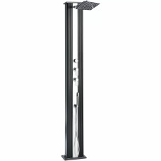Вуличний душ для дачі та басейну AquaViva Hybride Dada Straight DS-D463NX 40 л антрацит 228 см з мийкою для ніг