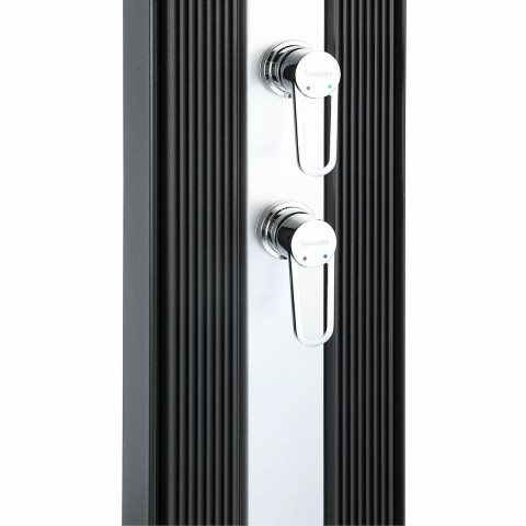 Вуличний душ для дачі та басейну AquaViva Hybride Dada Straight DS-D463NX 40 л антрацит 228 см з мийкою для ніг