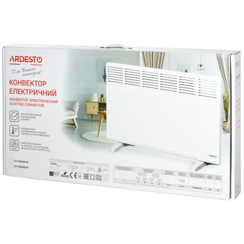 ARDESTO CH-2000 [Конвектор, 20м2, 2000Вт, мех. упр-ння, закр. нагрів. елемент, IP24, білий]