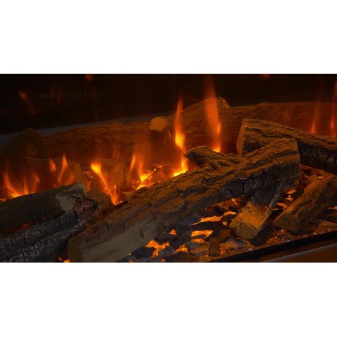 Британський електрокамін з обігрівом та ефектом полум'я декоративний British Fires New Forest 1200 чорний унверсальний
