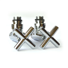 Кран кутовий для рушникосушки Raftec Premium Chrome 1/2х1/2, 2шт.
