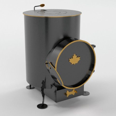 Піч Буржуйка з зольником на дровах до 30 м² Canada LUX 5.5 кВт 360х525х520 мм
