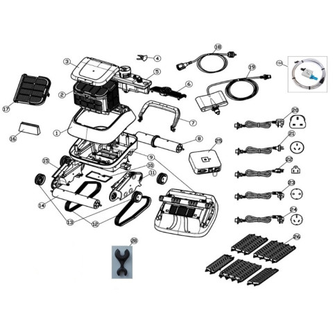Комплект (4 шт) коліс для роботу AZURO Warrior FW71140