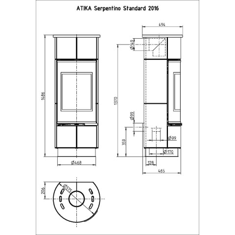 Піч-камін Thorma ATIKA serpentino STANDARD