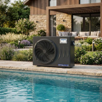 Тепловий насос для басейну до 170 м³ AQUAHEAT PRO 28,3 інверторний 28,3 кВт 220V. Працює також на охолодження.