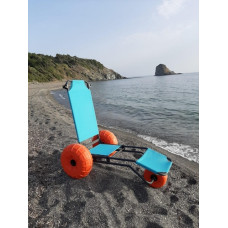 Пляжне крісло-шезлонг на 3 колеса + підлокітники і ремінь безпеки, Beachstar 1514.3