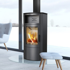 Польська піч-камін на дровах до 110 м² сталева Kratki KOZA TITAN 11 кВт 530х475х1137 мм