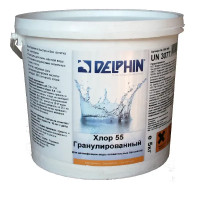 Шок хлор для басейну Delphin Хлор 55 у гранулах 5 кг . Хлор швидкої дії для очищення води