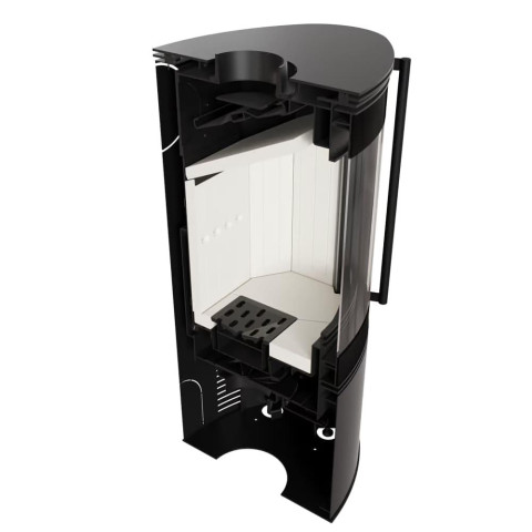 Польська піч-камін на дровах до 80 м² сталева Kratki BJORN/W Ø 150 (8 кВт) 460х752х1329 мм