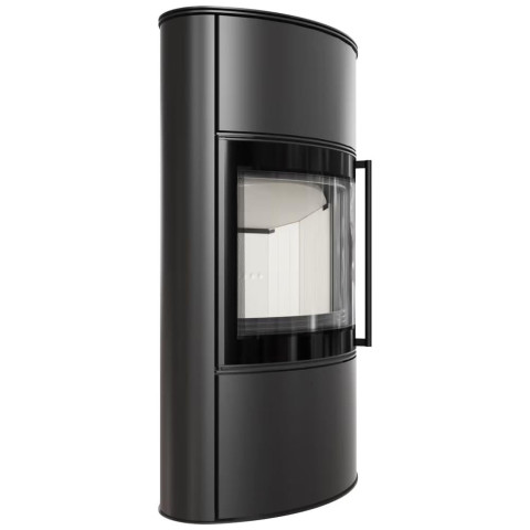 Польська піч-камін на дровах до 80 м² сталева Kratki BJORN/W Ø 150 (8 кВт) 460х752х1329 мм