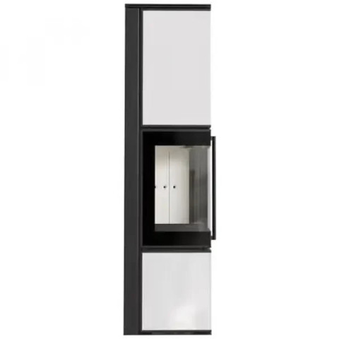 Сталева піч-камін Kratki TORA/L/LW 8 KW Ø 150 lacobel білий