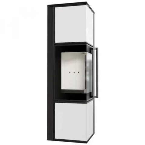 Сталева піч-камін Kratki TORA/M/LW 8 KW Ø 150 lacobel білий