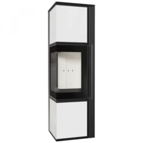 Сталева піч-камін Kratki TORA/M/LW 8 KW Ø 150 lacobel білий