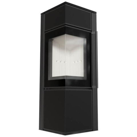 Сталева піч-камін Kratki TORA/S 8 KW Ø керамограніт 150 Nero Assoluto