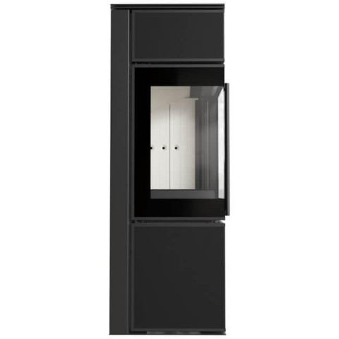 Сталева піч-камін Kratki TORA/S 8 KW Ø керамограніт 150 Nero Assoluto