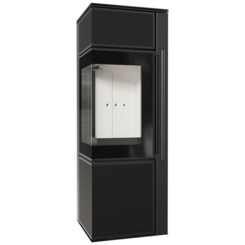 Сталева піч-камін Kratki TORA/S 8 KW Ø керамограніт 150 Nero Assoluto