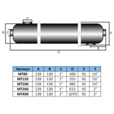 Теплообмінник для басейну Bridge MT260 Bridge