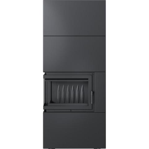 Камінна топка Kratki SIMPLE 12 BS ліва в обудові BOX стальний - чорний