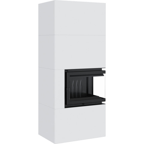 Камінна топка Kratki SIMPLE 12 BS права в обудові BOX стальний - білий