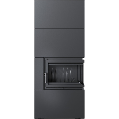 Камінна топка Kratki SIMPLE 12 BS права в обудові BOX стальний - чорний