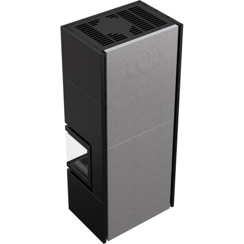 Камінна топка Kratki SIMPLE 12 BS права в обудові BOX стальний - чорний
