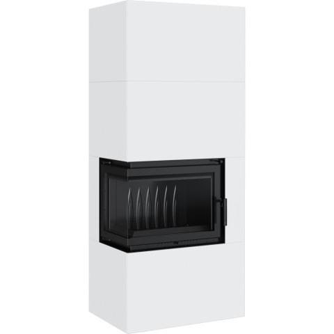 Камінна топка Kratki SIMPLE 12 BS ліва в обудові BOX стальний - білий