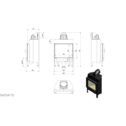 Камінна топка Kratki NADIA 10 DG (10,0 кВт)