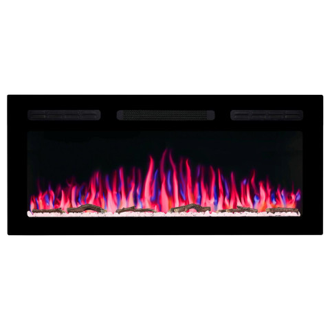 Електрокамін з обігрівом та звуком горіння вогню декоративний ArtiFlame AF40WR чорний вбудований