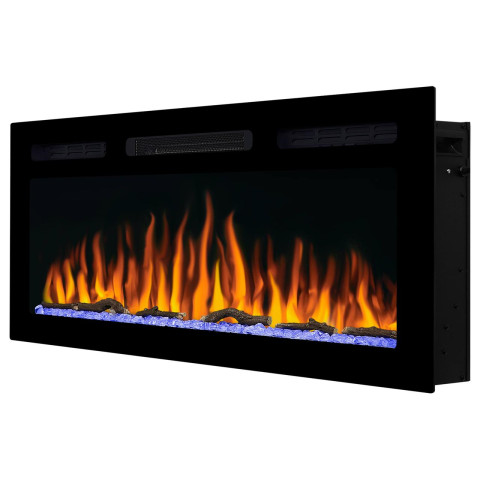 Електрокамін з обігрівом та звуком горіння вогню декоративний ArtiFlame AF40WR чорний вбудований