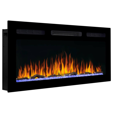 Електрокамін з обігрівом та звуком горіння вогню декоративний ArtiFlame AF40WR чорний вбудований
