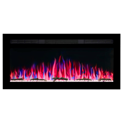 Електрокамін з обігрівом та звуком горіння вогню декоративний ArtiFlame AF37WR чорний вбудований
