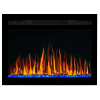Електрокамін з обігрівом, звуком та пультом ДУ декоративний ArtiFlame AF27WR чорний вбудований