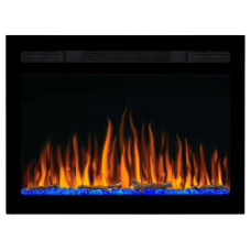 Електрокамін з обігрівом, звуком та пультом ДУ декоративний ArtiFlame AF27WR чорний вбудований