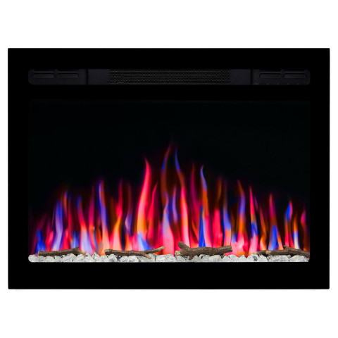 Електрокамін з обігрівом, звуком та пультом ДУ декоративний ArtiFlame AF27WR чорний вбудований
