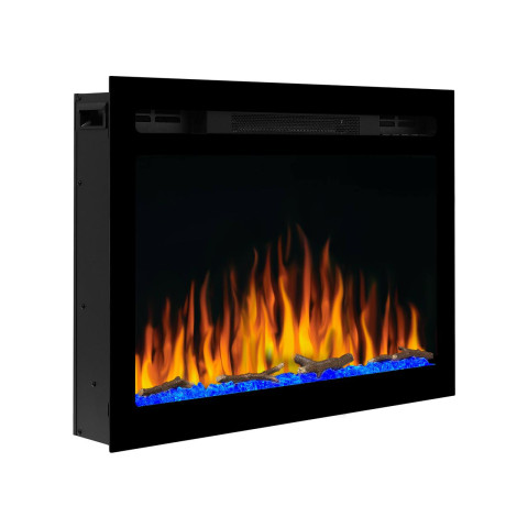 Електрокамін з обігрівом, звуком та пультом ДУ декоративний ArtiFlame AF27WR чорний вбудований
