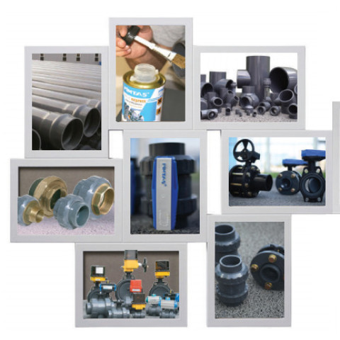 Поворотний дисковий клапан, ручне управління, пром. PVC/PVC/FPM DN50 (d.63 mm) PN 10