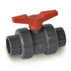 Кран кульовий роз'ємний PN10 (КВ-КВ) Genova Products до 60 ºС, ПВХ, 2