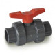 Кран кульовий роз'ємний PN10 (КВ-КВ) Genova Products до 60 ºС, ПВХ, 4